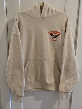 NWT Seager Bald Eagle Heavyweight Bradley Hoodie Sweatshirt - Size Large - Cream